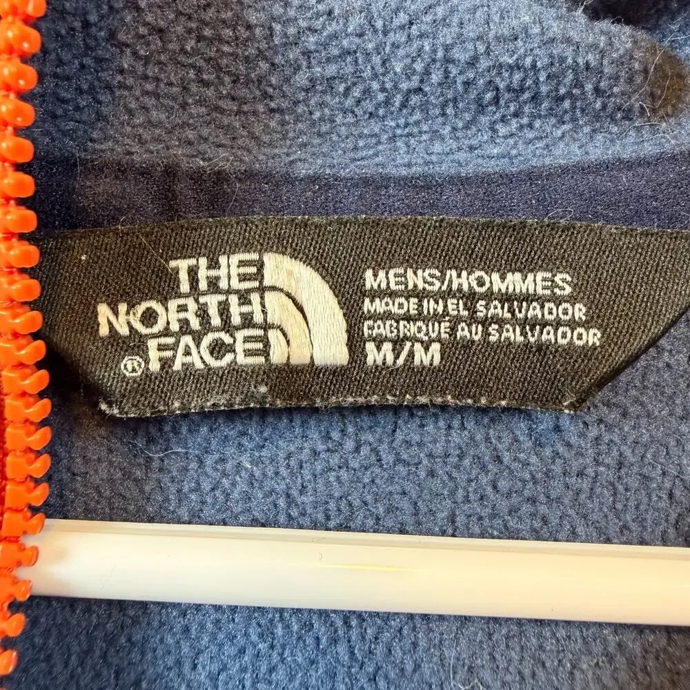 The North Face Men's Mountain Athletics Full-Zip Hoodie Blue Orange Zip Size Med